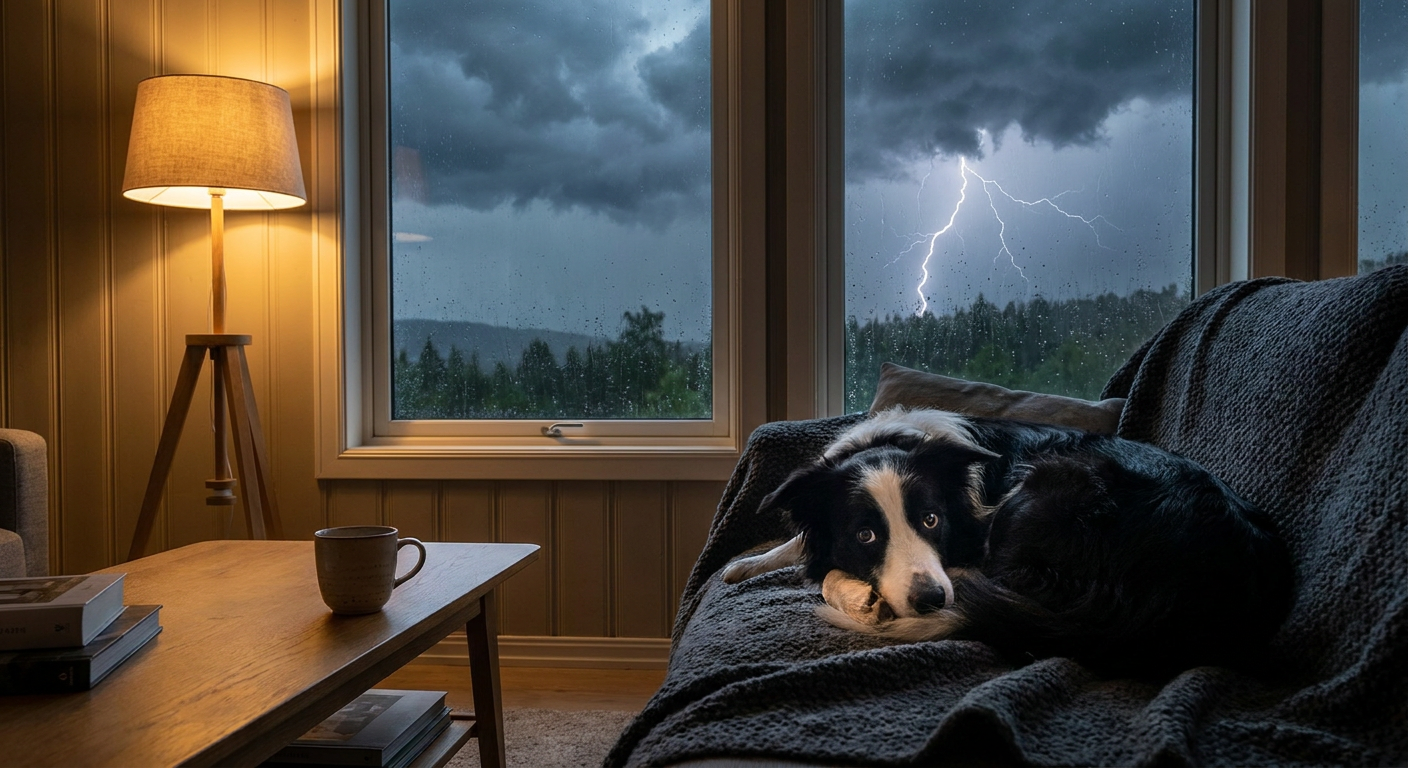 Hund rädd för åska – vad du kan göra för att hjälpa